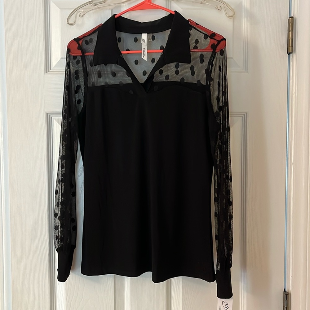 NY collection size medium blouse black